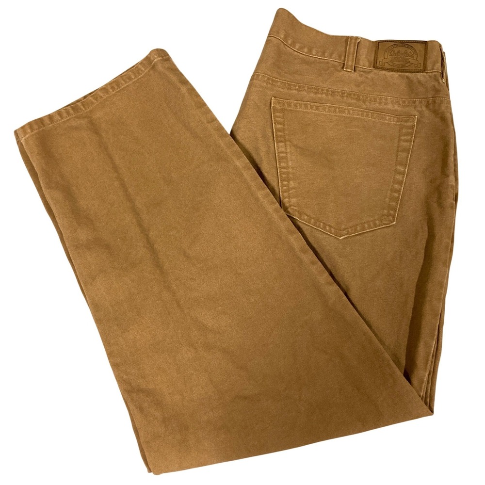 Cabelas Mens Canvas Work Pants Brown Outdoor Fishing Hunting Gear 42x30 92-2342